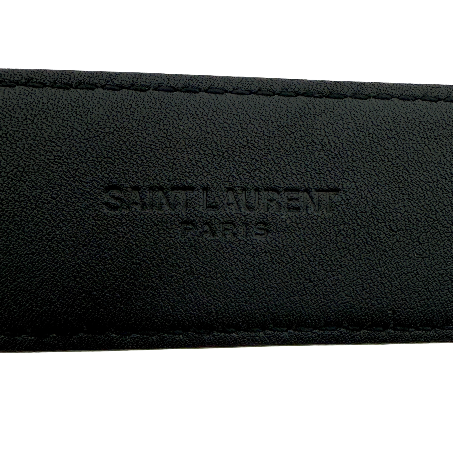 Saint Laurent Cassandre Gürtel 80 mit quadratischer Schnalle Schwarz / sehr gut Echtheitscheck