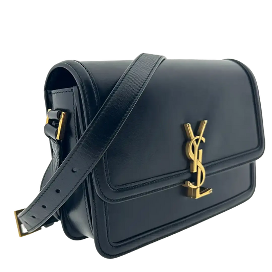 Saint Laurent Solferino Medium schwarz Leder Handtasche / gut Saint Laurent