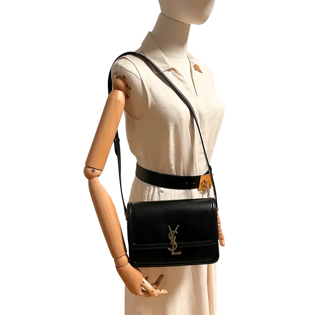 Saint Laurent Solferino Medium schwarz Leder Handtasche / neuwertig Saint Laurent