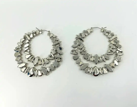 Saint Laurent YSL Crystal Double Hoop Earrings / ungetragen Saint Laurent