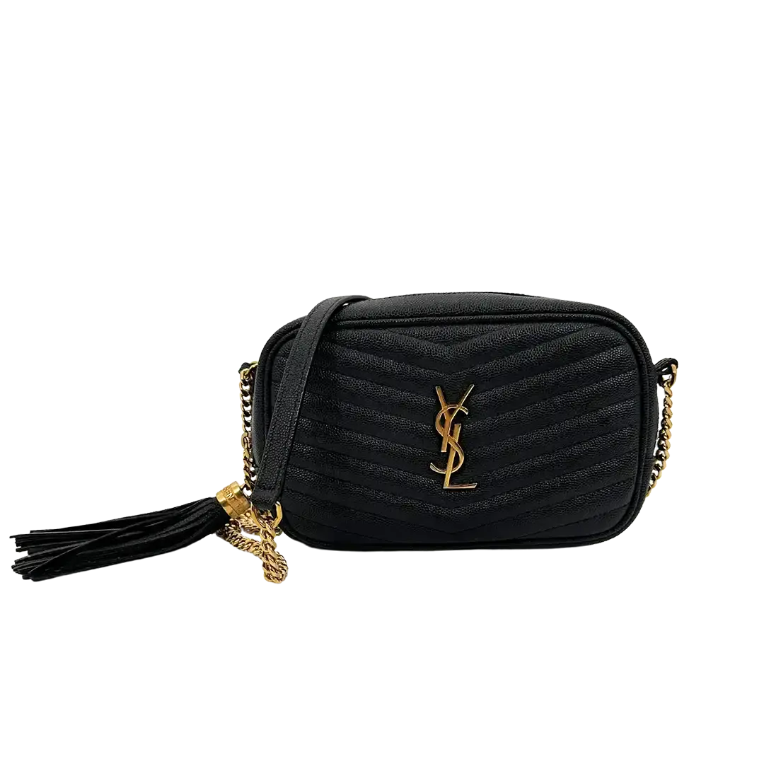 Saint Laurent YSL Lou Camera Bag, leather, black / good condition