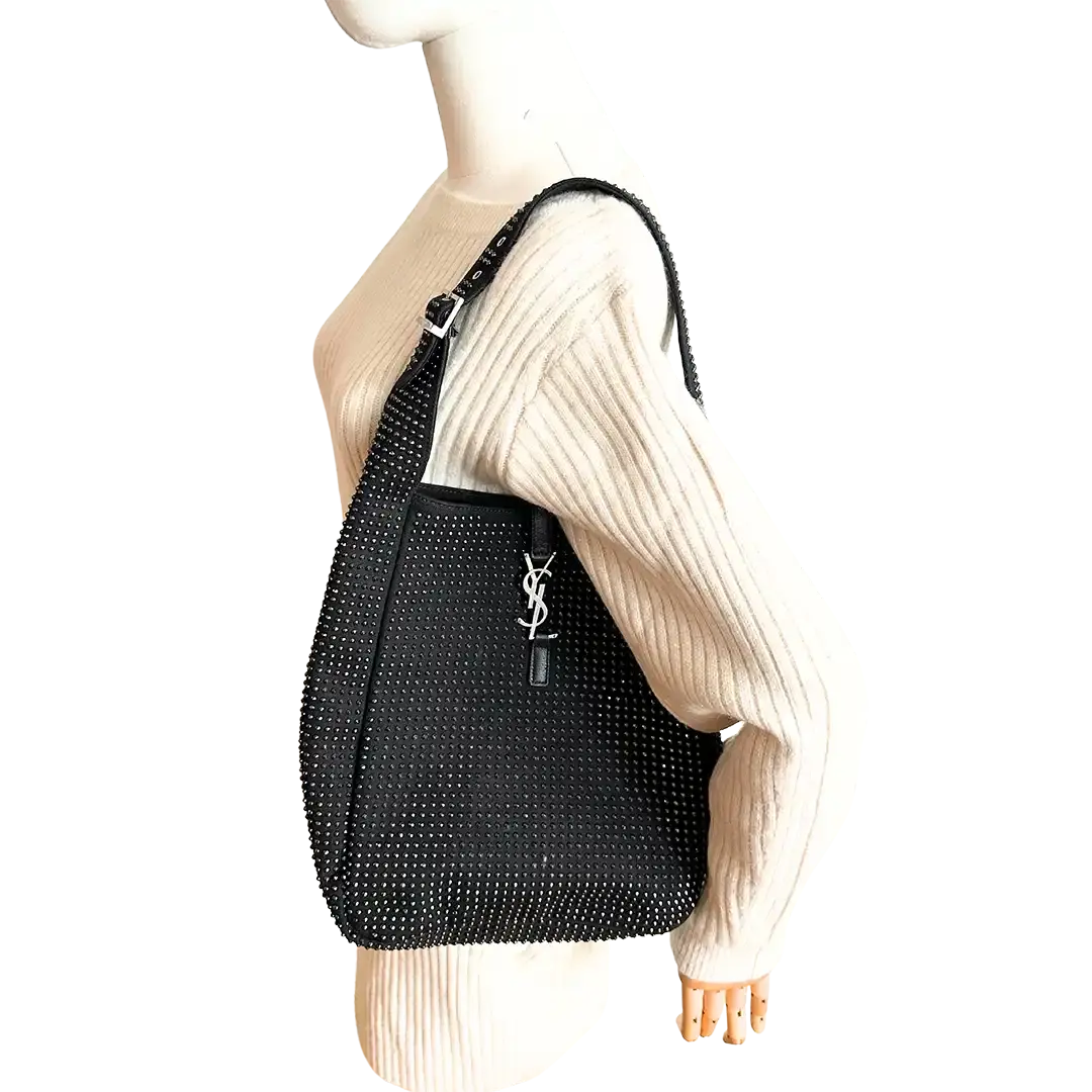 Saint Laurent mittelgroße Hobo-Bag LE 5 À 7 schwarz Nieten / neuwertig Saint Laurent