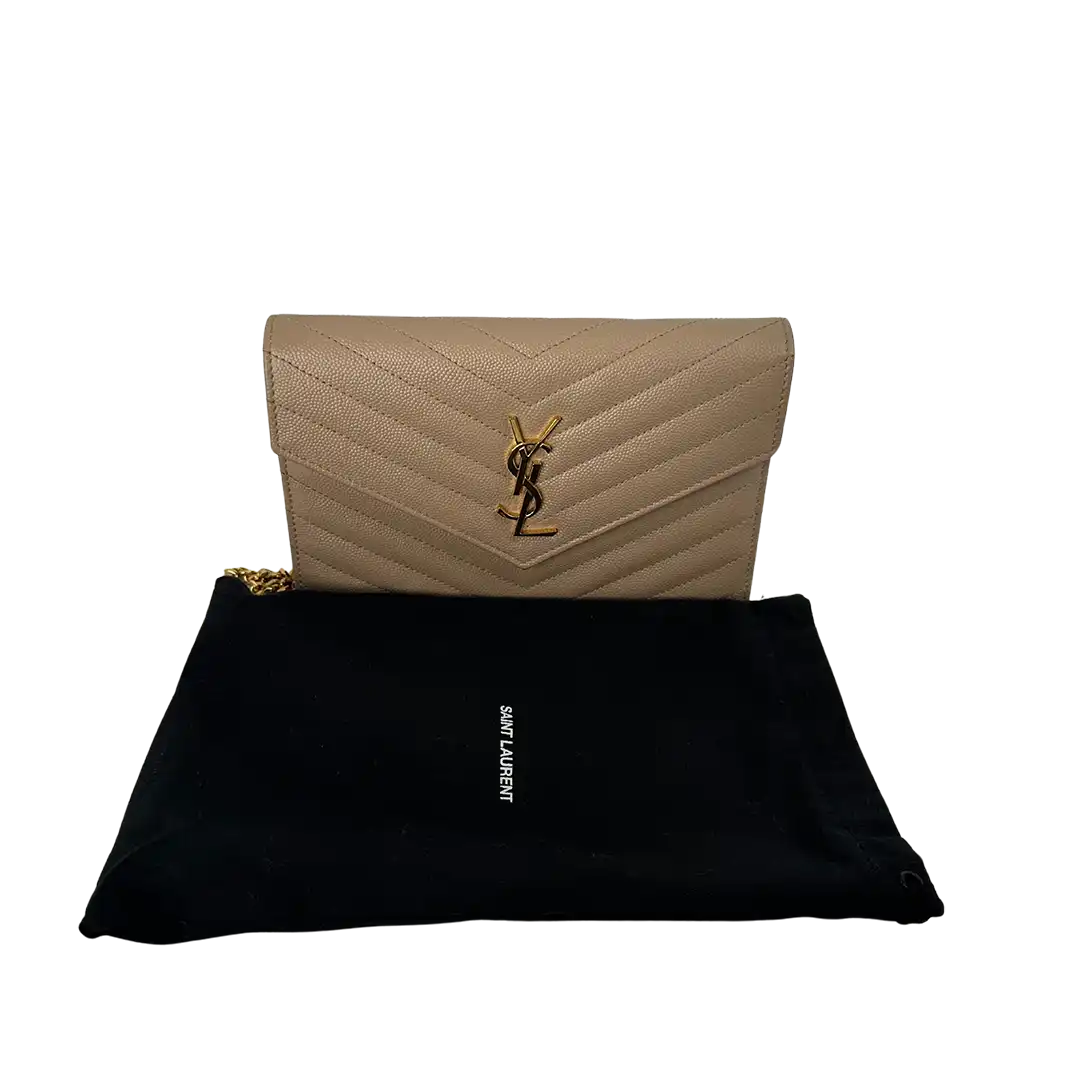 Saint Laurent YSL Cassandre Envelope mit Kettenriemen beige / sehr gut Saint Laurent