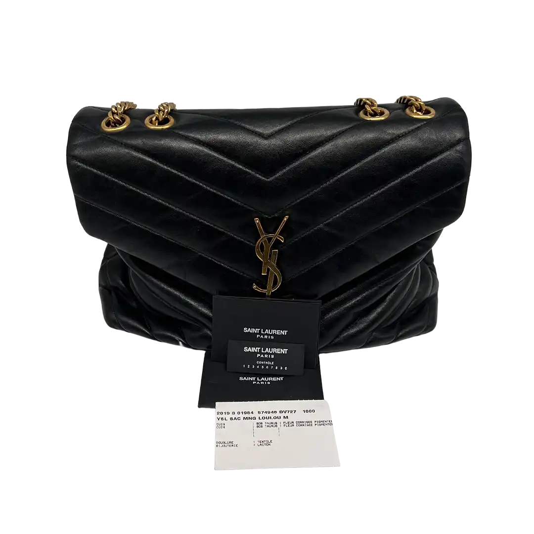 Saint Laurent YSL LouLou Medium gestepptes Leder schwarz / sehr gut Saint Laurent