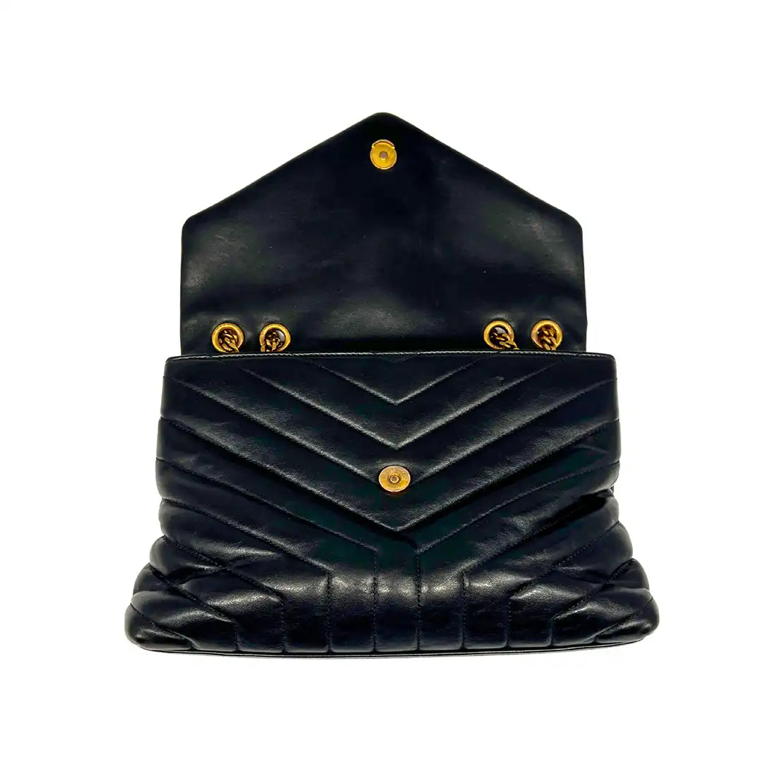 Saint Laurent YSL LouLou Medium gestepptes Leder schwarz / sehr gut Saint Laurent