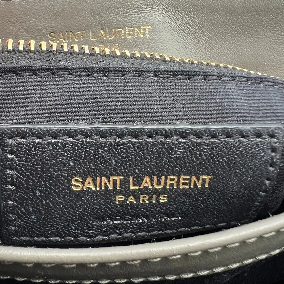 Saint Laurent YSL LouLou Toy Leder grau khaki /sehr gut Saint Laurent