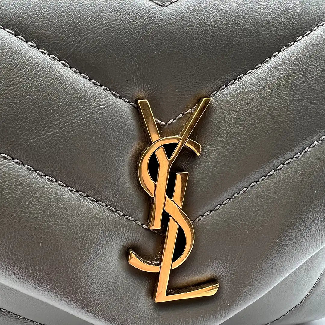 Saint Laurent YSL LouLou Toy Leder grau khaki /sehr gut Saint Laurent