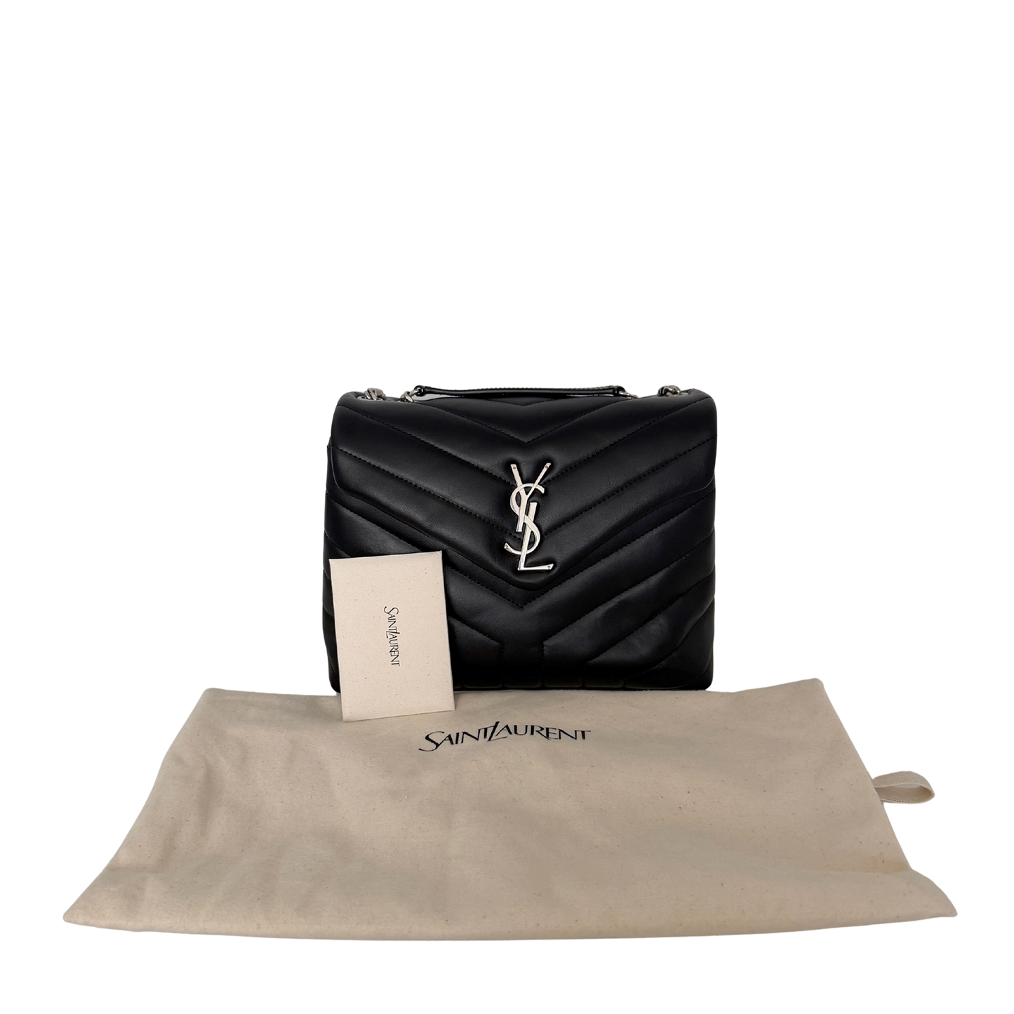 Saint Laurent YSL LouLou Small schwarz silberne Hardware / neuwertig Saint Laurent