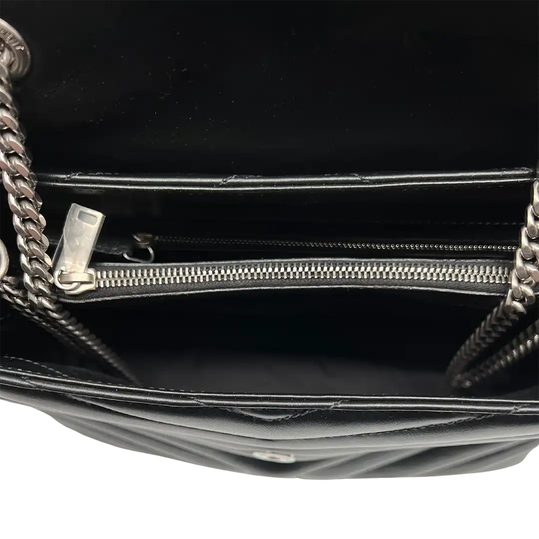 Saint Laurent YSL LouLou Medium gestepptes Leder schwarz silberne Hardware/ sehr gut Saint Laurent