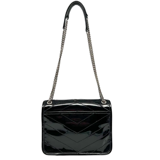 Saint Laurent Niki Baby Schultertasche aus Lackleder schwarz / sehr gut Saint Laurent