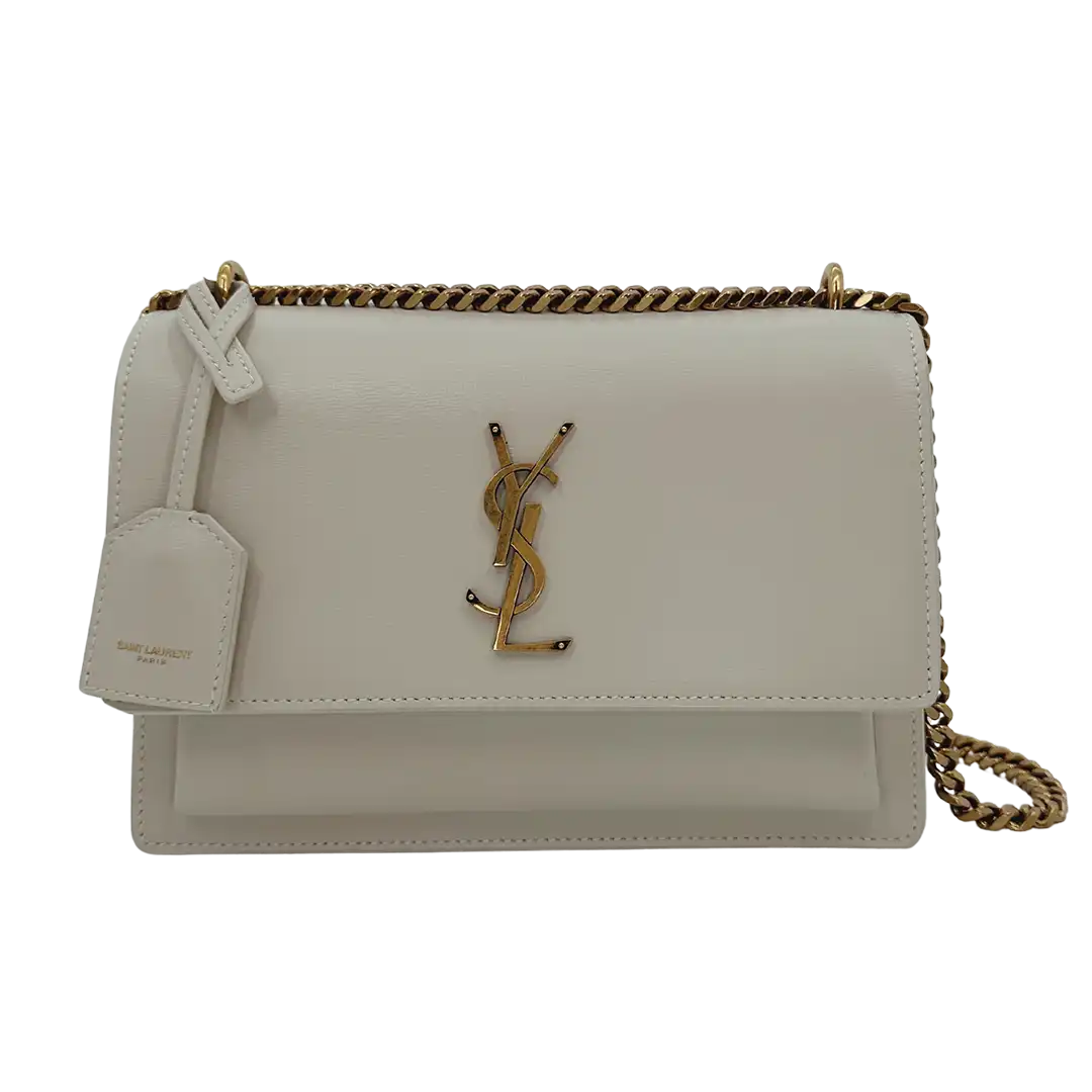 Ysl sunset bag white sale