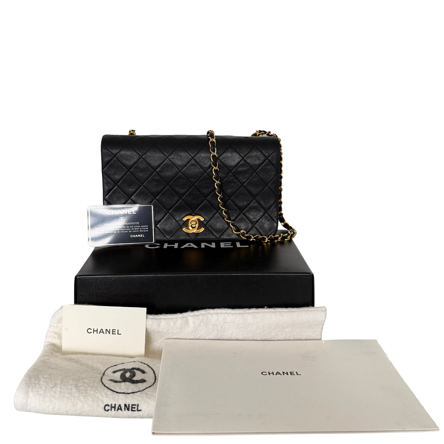 Chanel Timeless Single Flap Small Lammleder Schwarz / gut Chanel