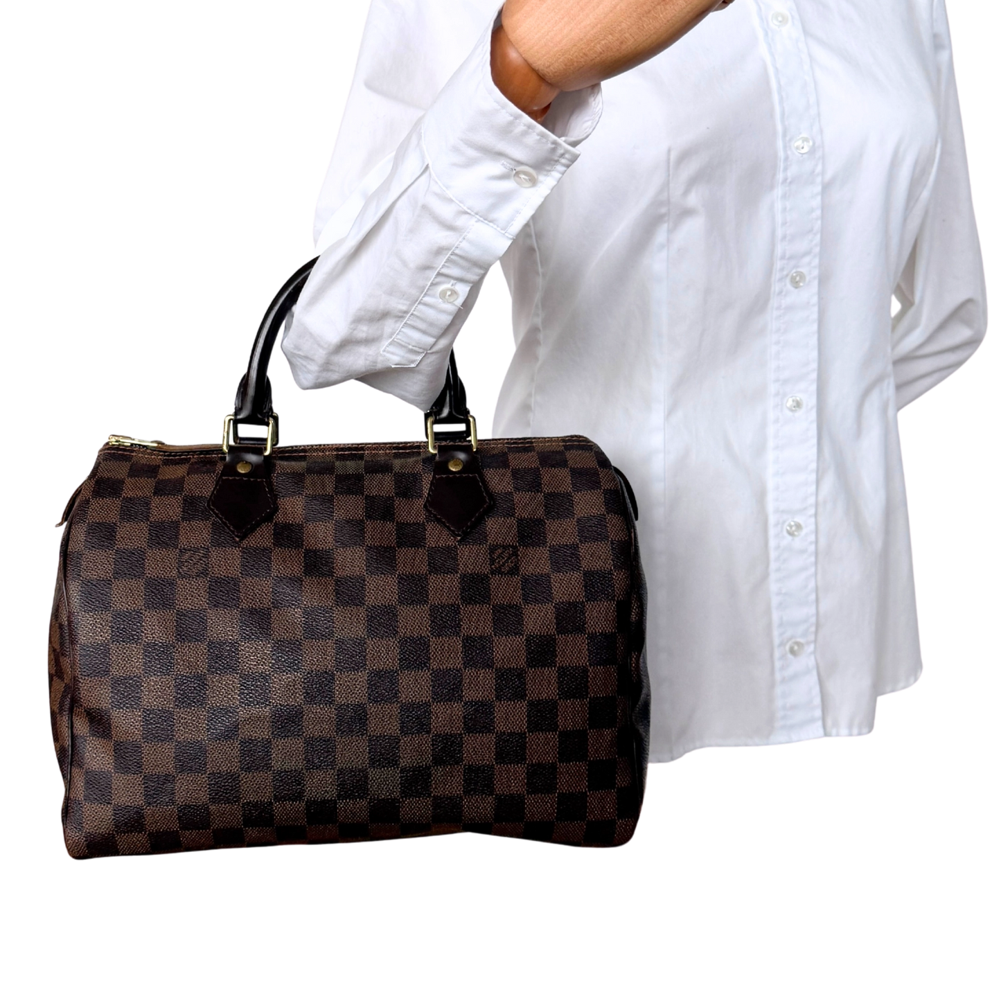 Louis Vuitton Speedy 30 Damier Ebene Canvas Braun / gut Louis Vuitton