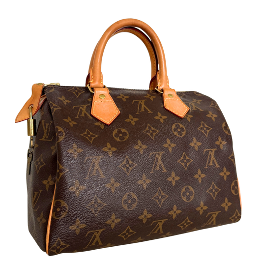 Louis Vuitton Speedy 25 M41528 Monogram Canvas Braun Fullset / gut Louis Vuitton