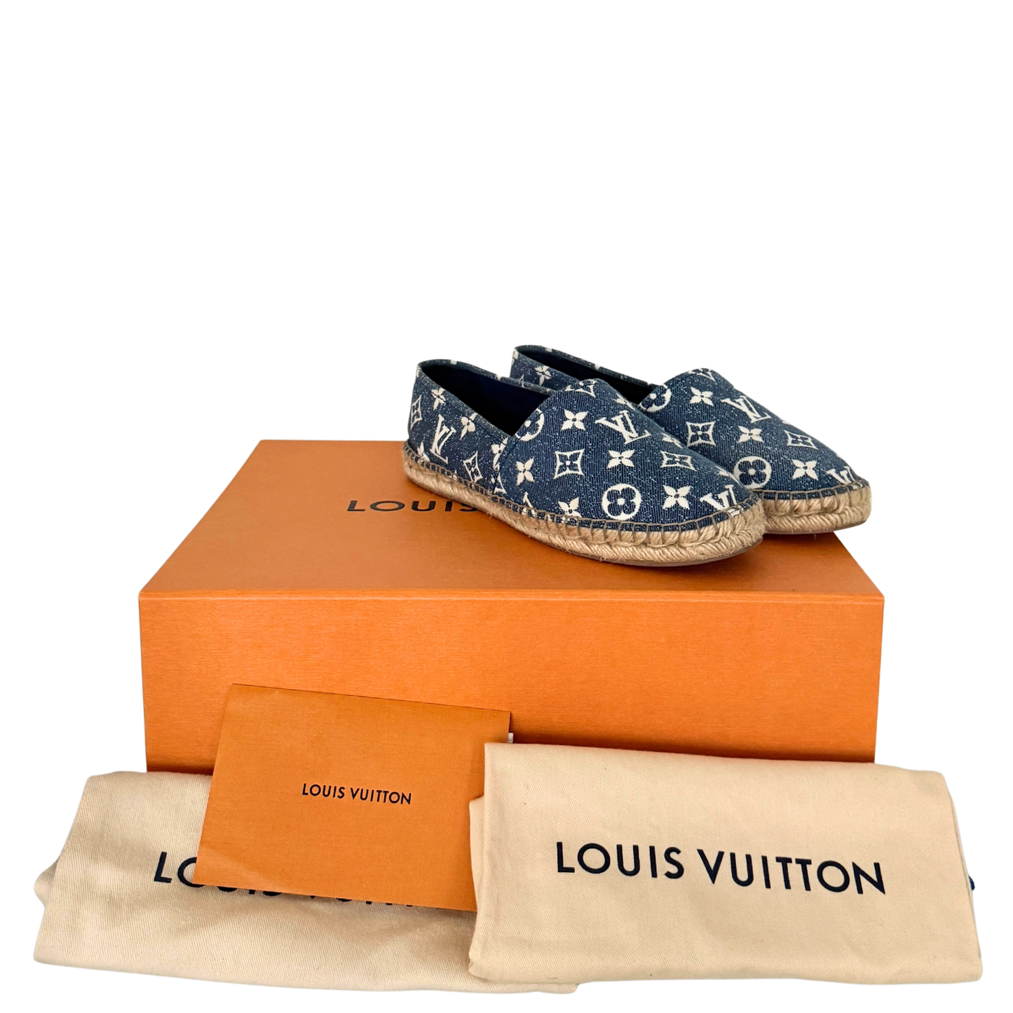 Louis Vuitton Starboard Flat Espadrilles Monogram-Denim Größe 38 1/2 Blau Fullset / sehr gut Louis Vuitton