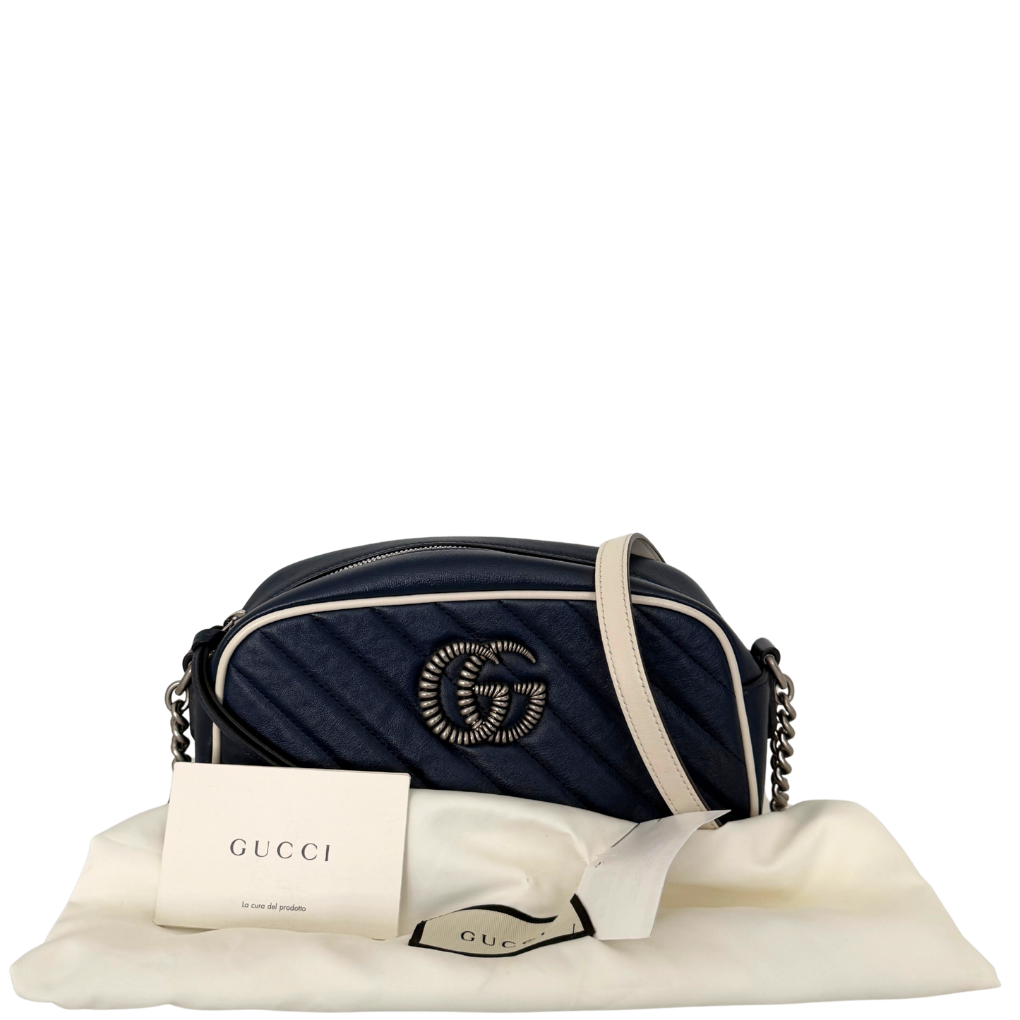 Gucci GG Marmont Torchon Schultertasche Blau / sehr gut Gucci