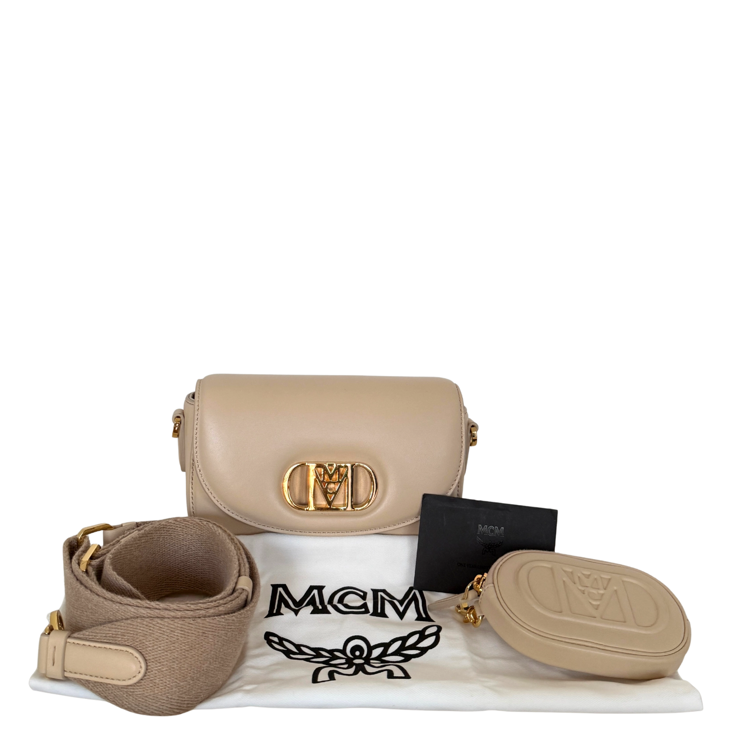 MCM Travia Umhängetasche Beige / sehr gut