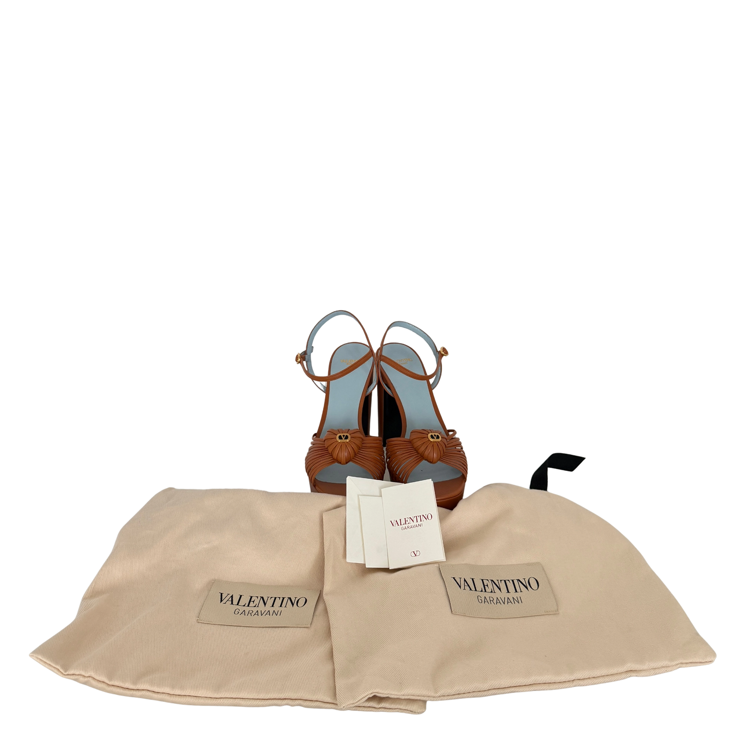 Valentino Garavani Sandal Royal Plateausandalen aus Ziegenleder Braun Größe 38 / neuwertig Valentino