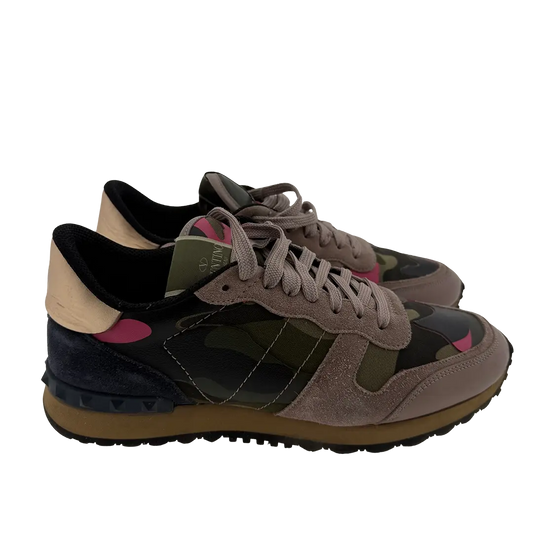 Valentino Garavani Rockrunner Leder Sneaker Camouflage Größe 41 / gut Echtheitscheck