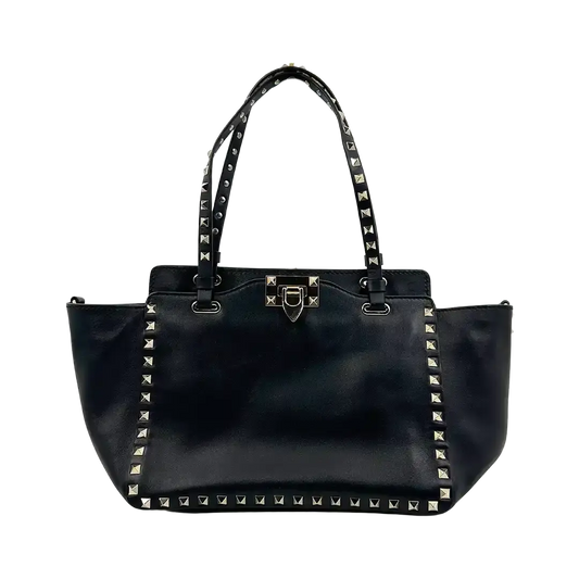 Valentino Garavani Rockstud Shopper Bag Leder schwarz / sehr gut Valentino