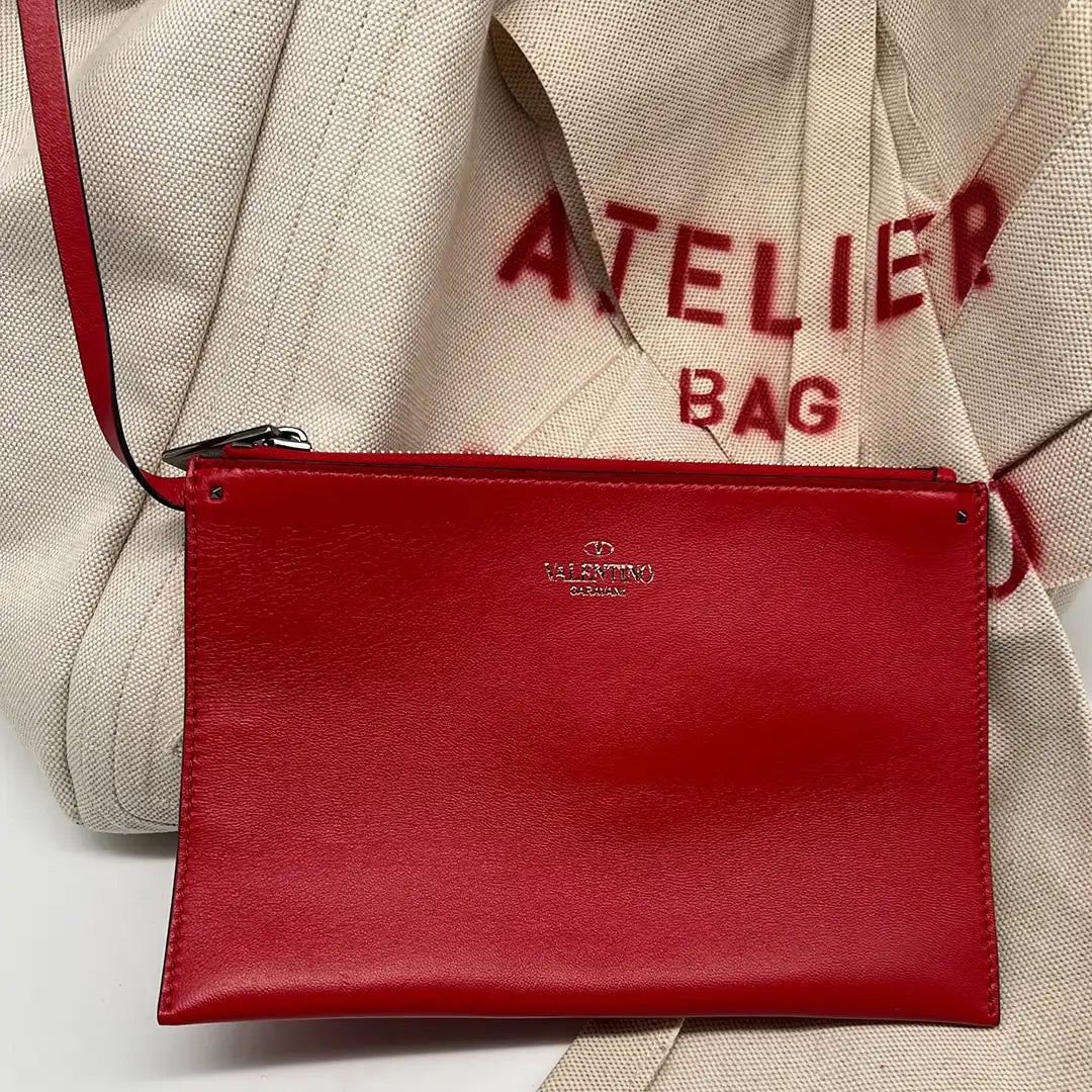 Valentino Garavani Atelier Bag 02 bedruckte Tote Bag aus Canvas mit Lederbesatz / neuwertig Valentino