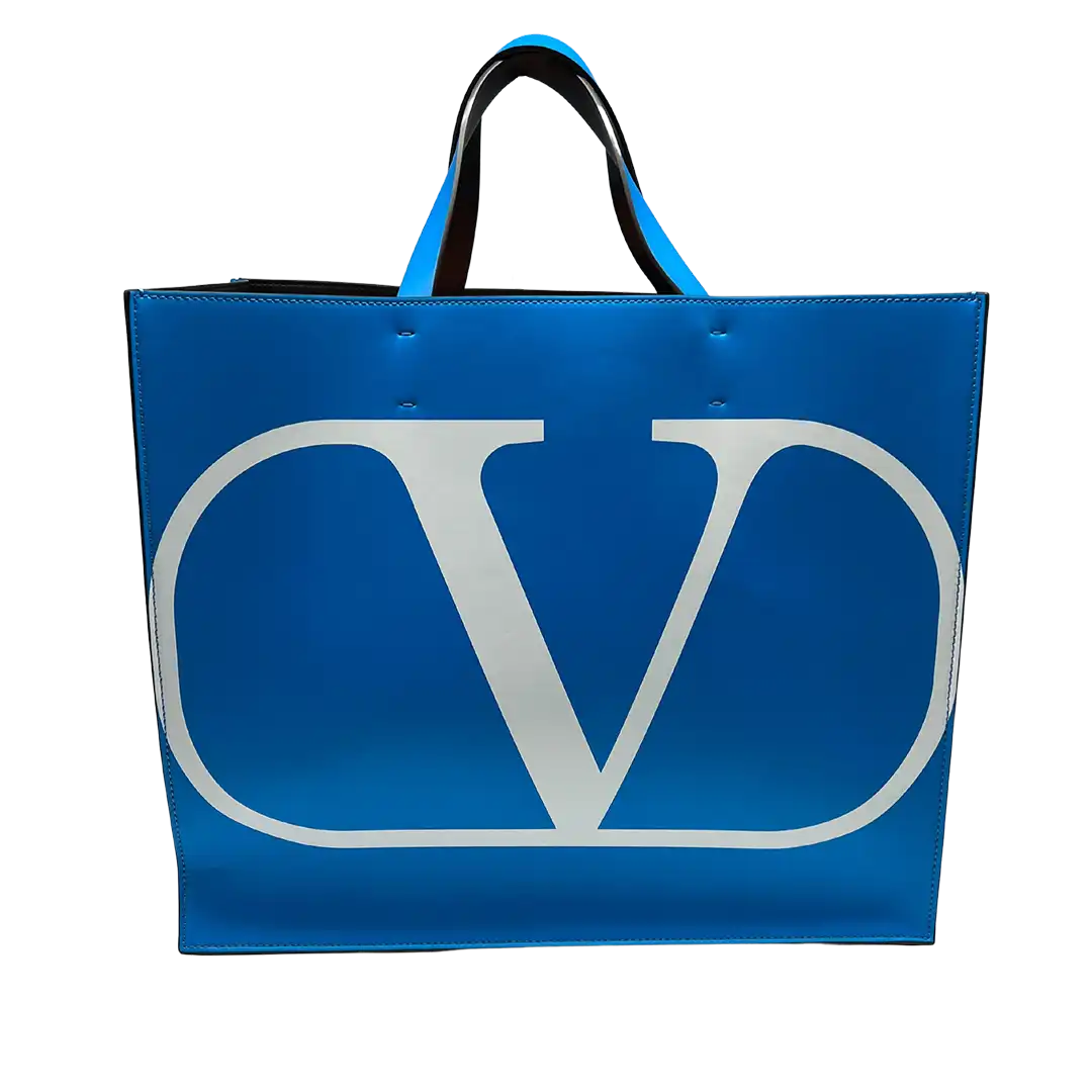 Valentino Garavani Vlogo Logo print Tote Bag blau sehr gut