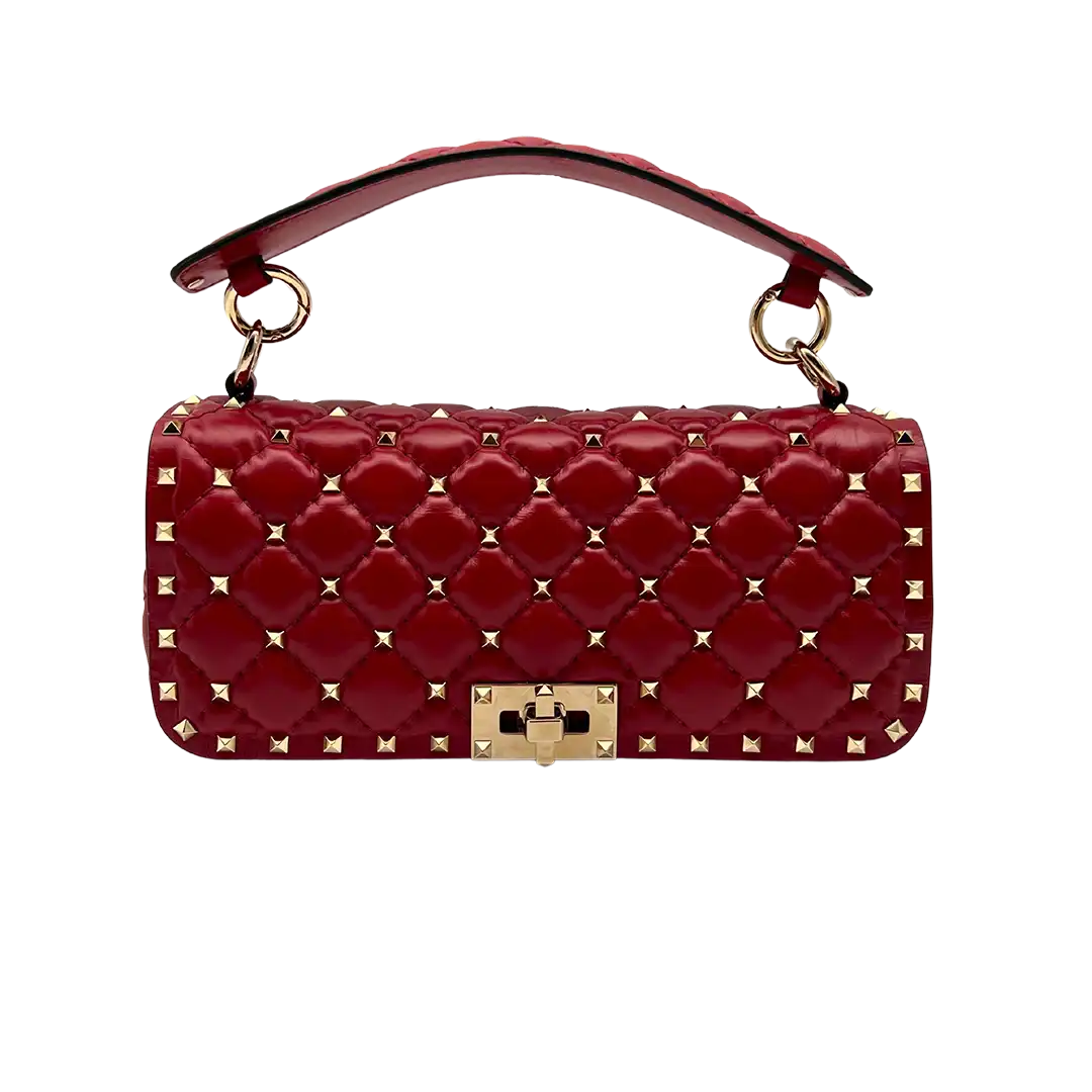 Valentino Garavani Rockstud Spike Schultertasche rot neuwertig