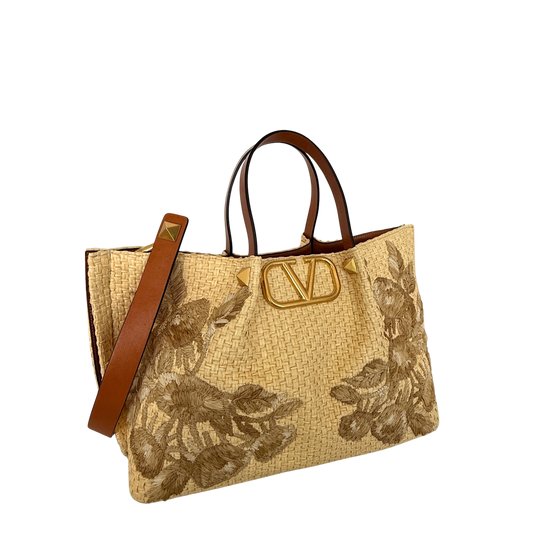 Valentino Garavani VLogo Signature Tote Bag Beige / sehr gut Valentino