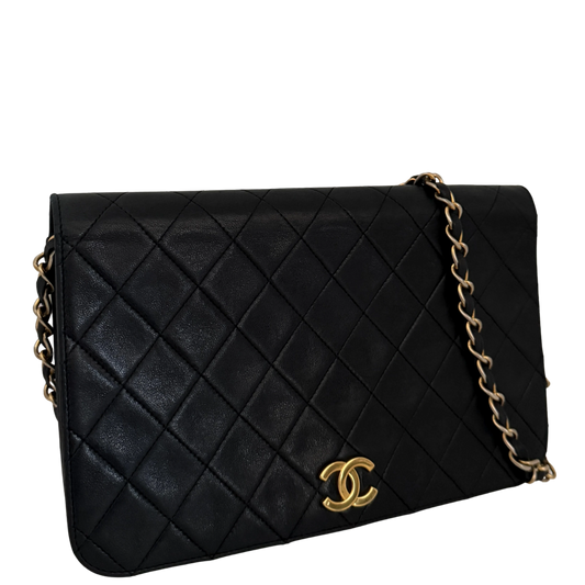 Chanel Timeless Wallet on Chain WOC Lammleder Schwarz / gut Chanel