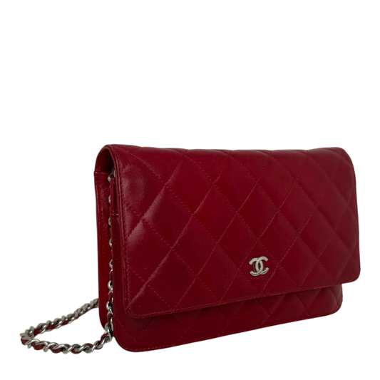 Chanel Wallet on Chain Lammleder Rot Chanel