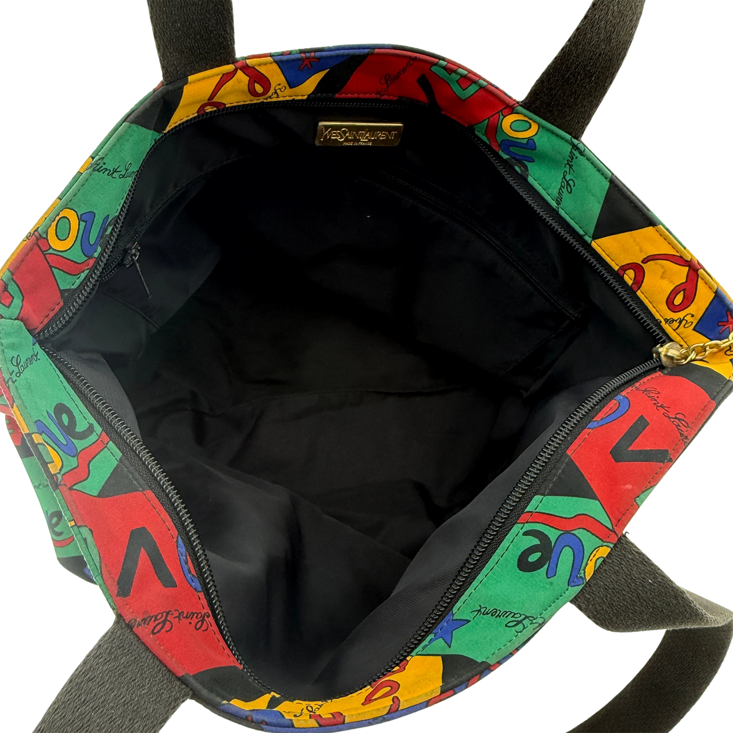 Yves Saint Laurent Love Printed nylon handtasche bunt / gut Echtheitscheck