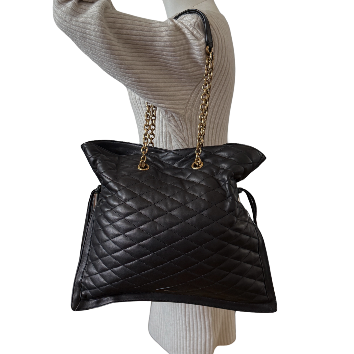 Saint Laurent Matelasse Quilted YSL Pochon Tote Bag Schwarz / neuwertig Saint Laurent