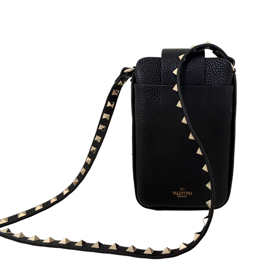 Valentino Garavani Rockstud Phone Case Leder schwarz / sehr gut Valentino