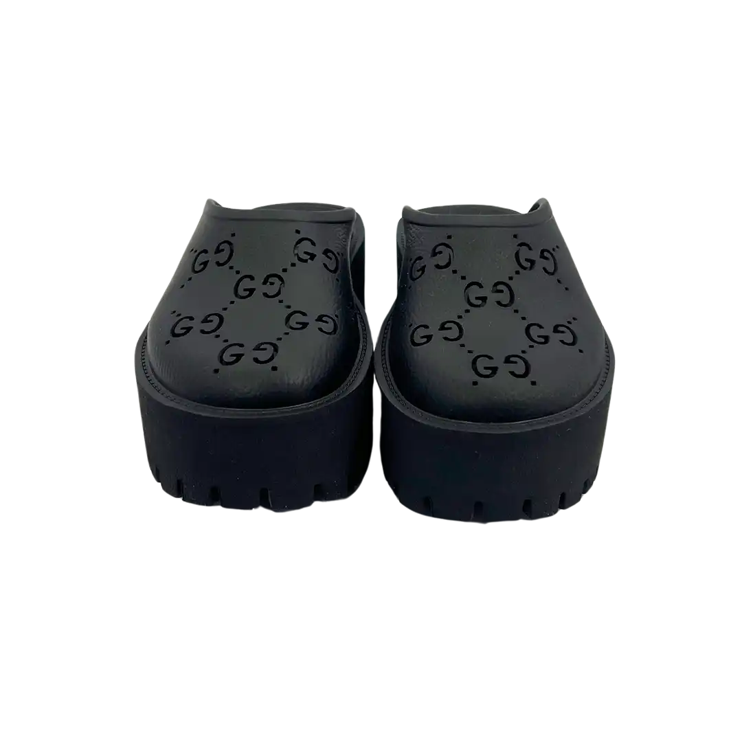 Gucci Elea Plateau Mules aus perforiertem Gummi / ungetragen Gucci