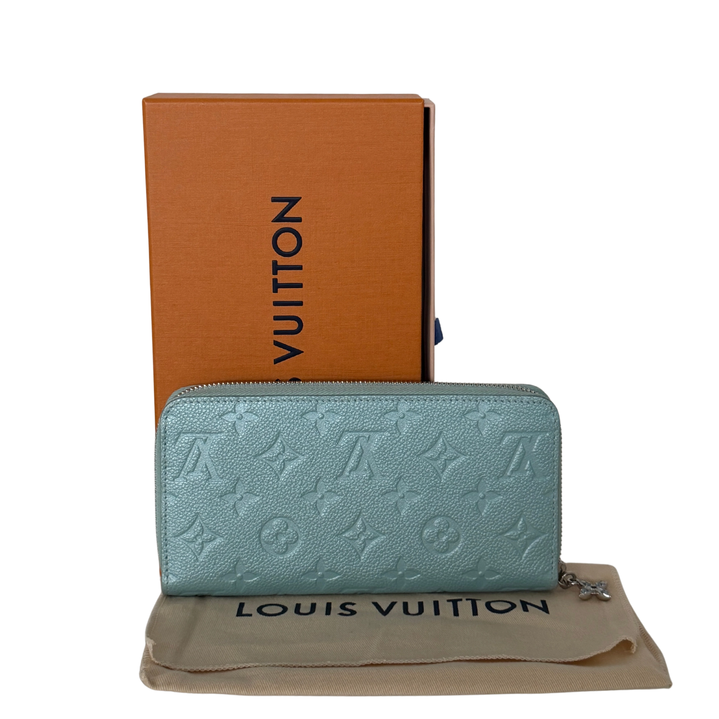 Louis Vuitton Zippy Shimmery Empreinte Monogram M12680 Azul Frost Fullset / neuwertig Louis Vuitton