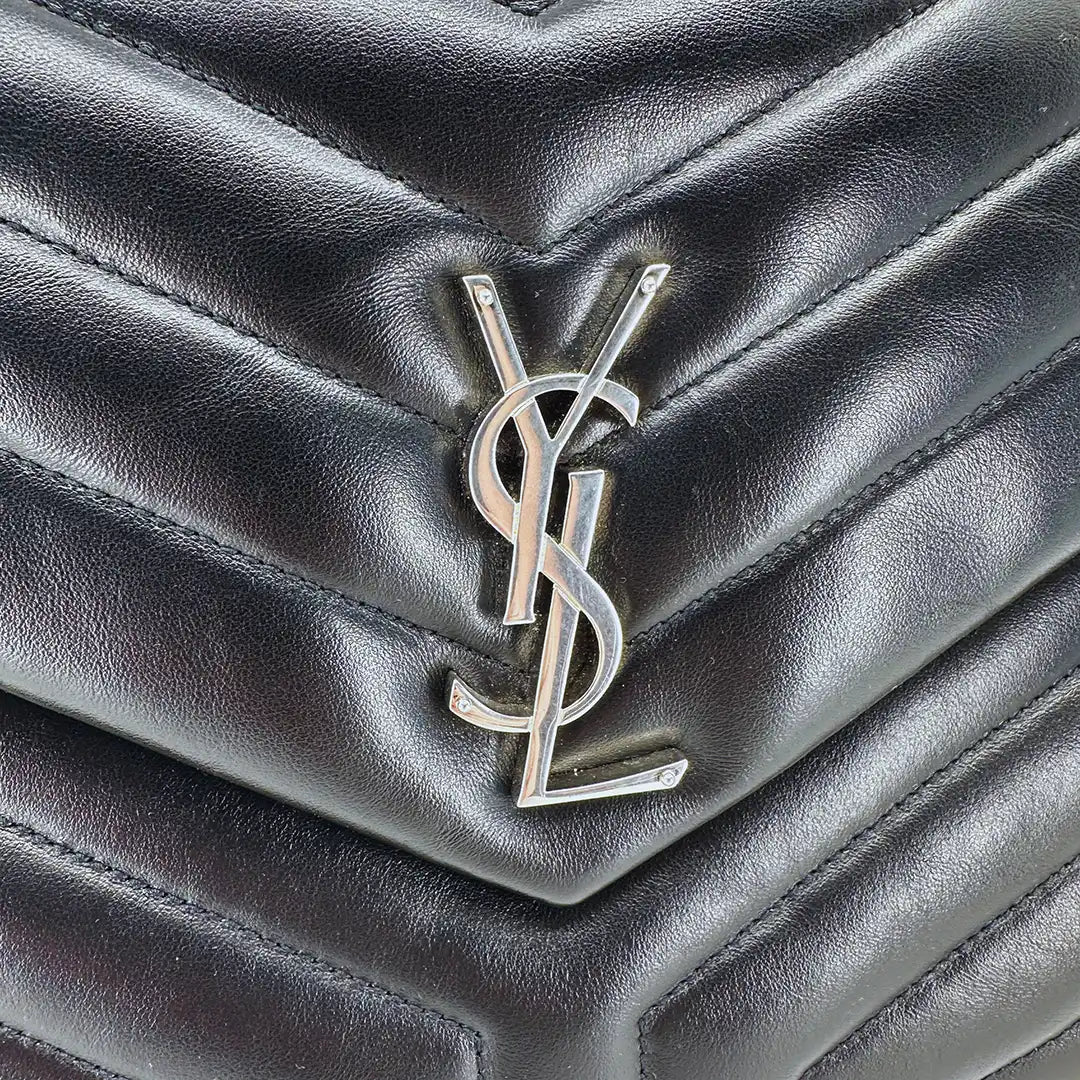 Saint Laurent YSL LouLou Medium Leder schwarz silberne Hardware / sehr gut Saint Laurent