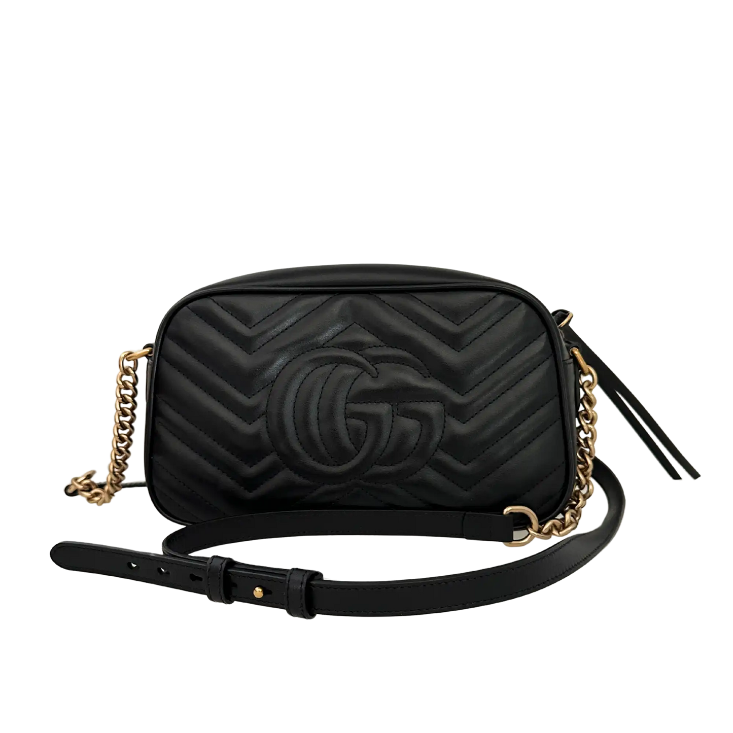 Gucci GG Marmont schwarz Leder Small / neuwertig Gucci