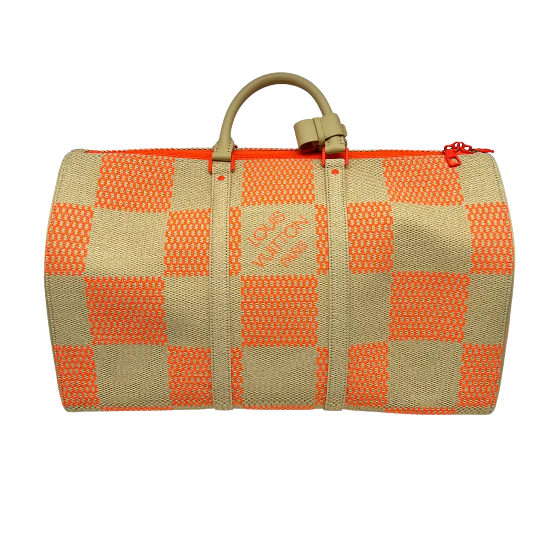 Louis Vuitton Keepall 50 Bandouliere Orange beige Raffia Fullset / neuwertig Louis Vuitton