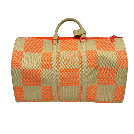Louis Vuitton Keepall 50 Bandouliere Orange beige Raffia Fullset / neuwertig Louis Vuitton
