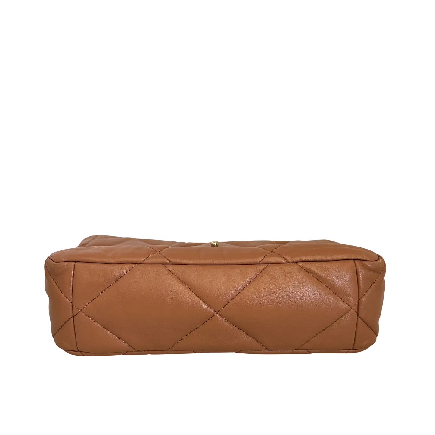 Chanel 19 Flap Bag Medium Tasche glänzendes Lammleder Caramel / sehr gut Chanel