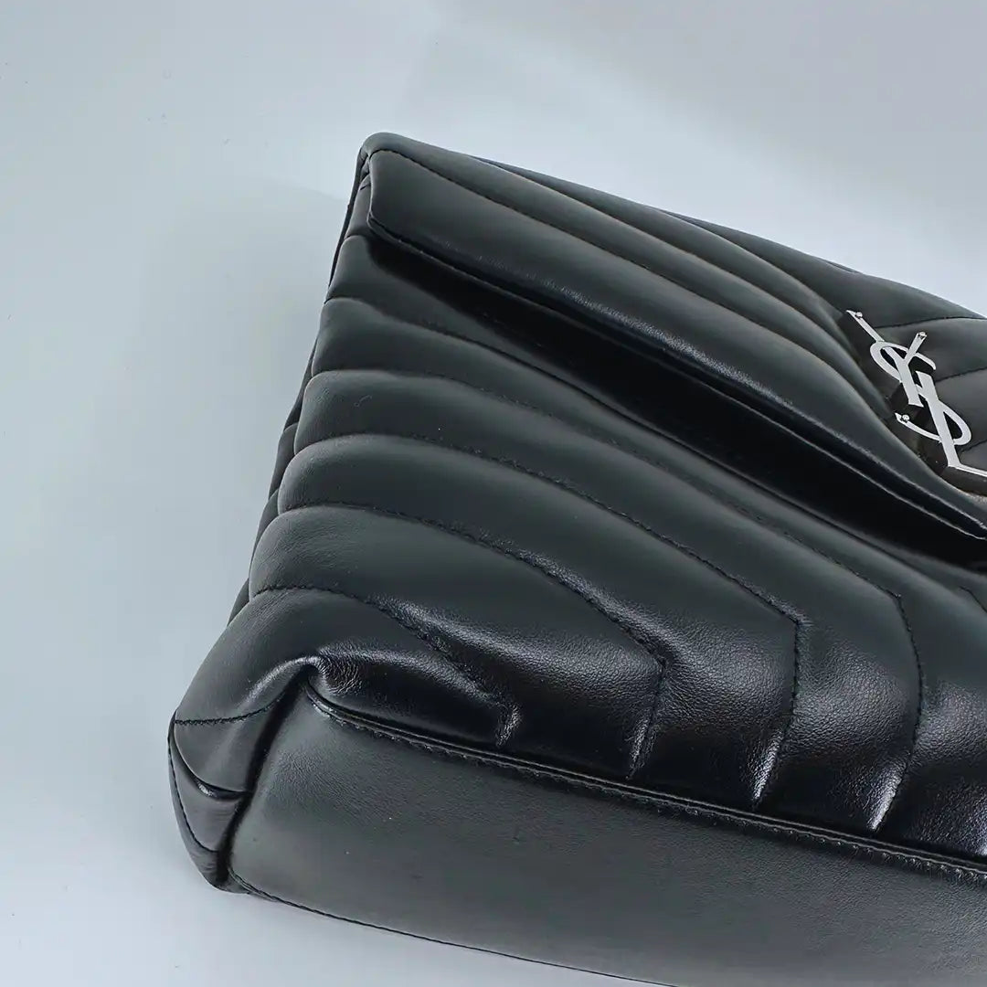 Saint Laurent YSL LouLou Medium Leder schwarz silberne Hardware / sehr gut Saint Laurent