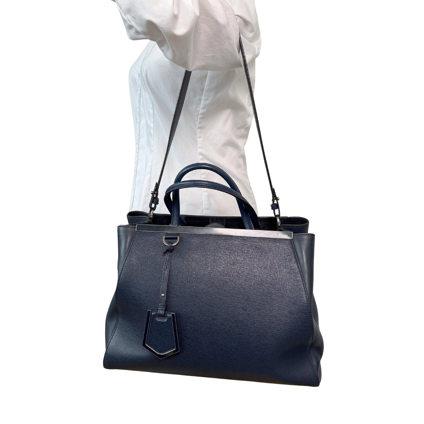 Fendi 2Jours Medium Handtasche navy / gut Fendi