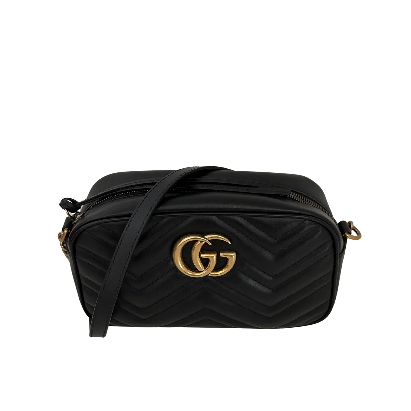 Gucci GG Marmont schwarz Leder Small / neuwertig Gucci
