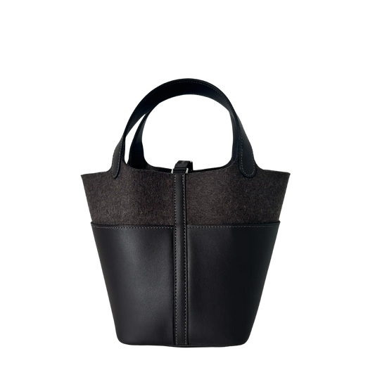 Hermès Picotin Lock 18 Go Swiftleder und Filz Ébène Bluebox Fullset / ungetragen Hermès