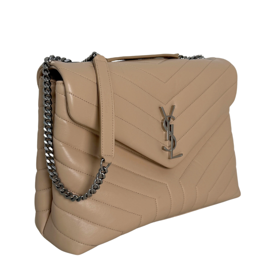 Saint Laurent YSL LouLou Medium Leder beige silber Hardware / sehr gut Saint Laurent