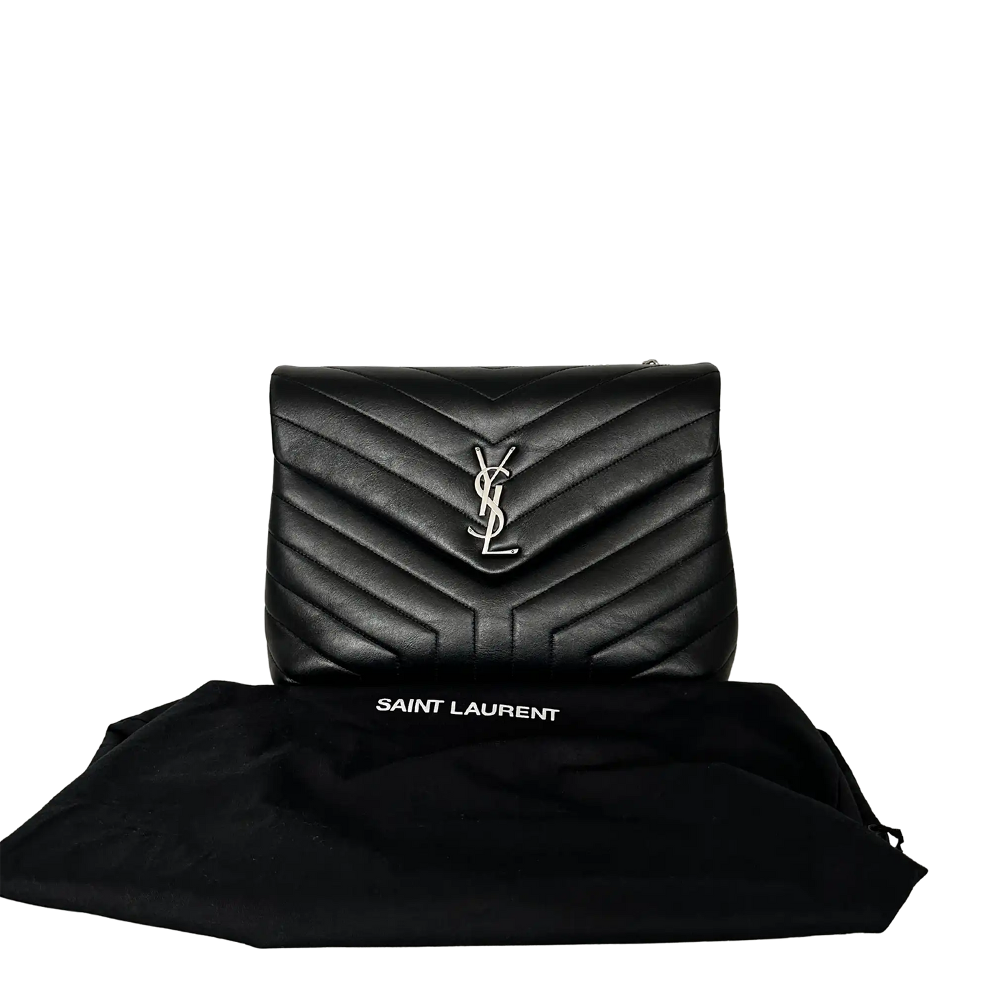 Saint Laurent YSL LouLou Medium Leder schwarz silberne Hardware / sehr gut Saint Laurent