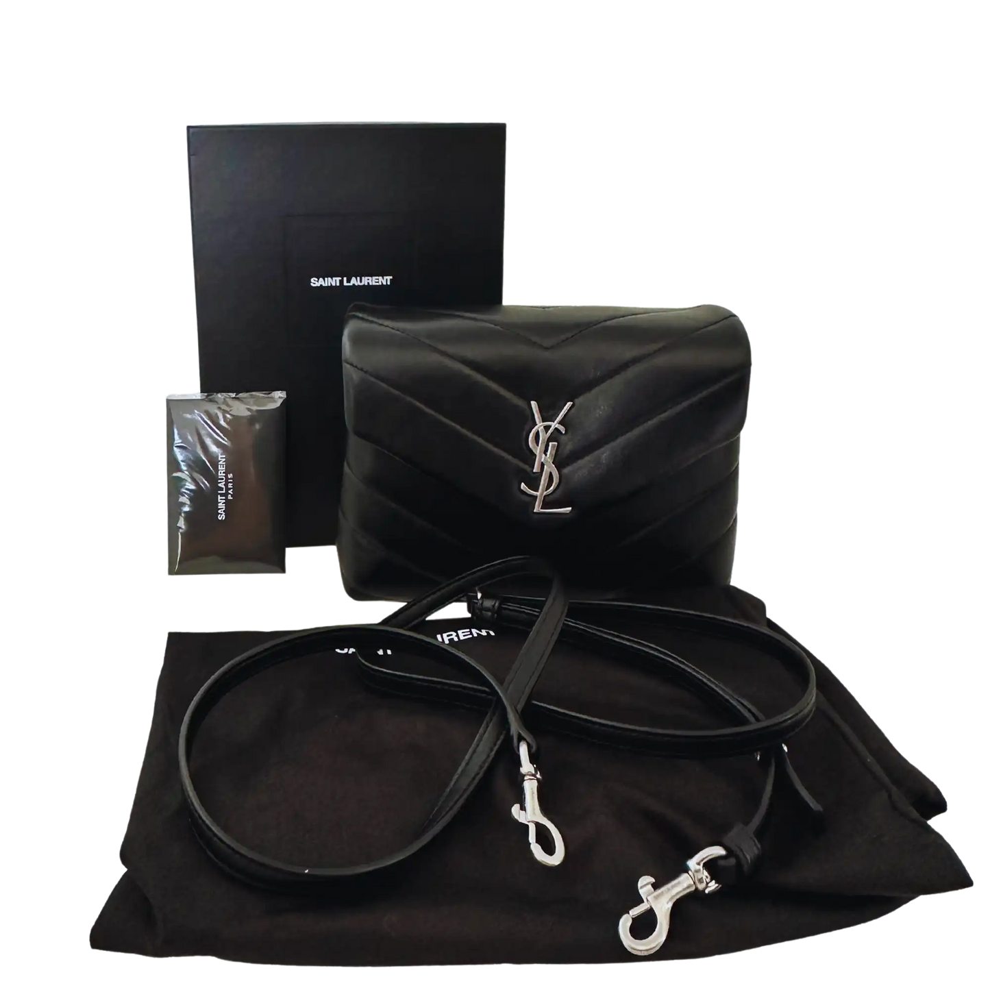 Saint Laurent YSL LouLou Toy schwarz silber Hardware Leder / sehr gut Saint Laurent
