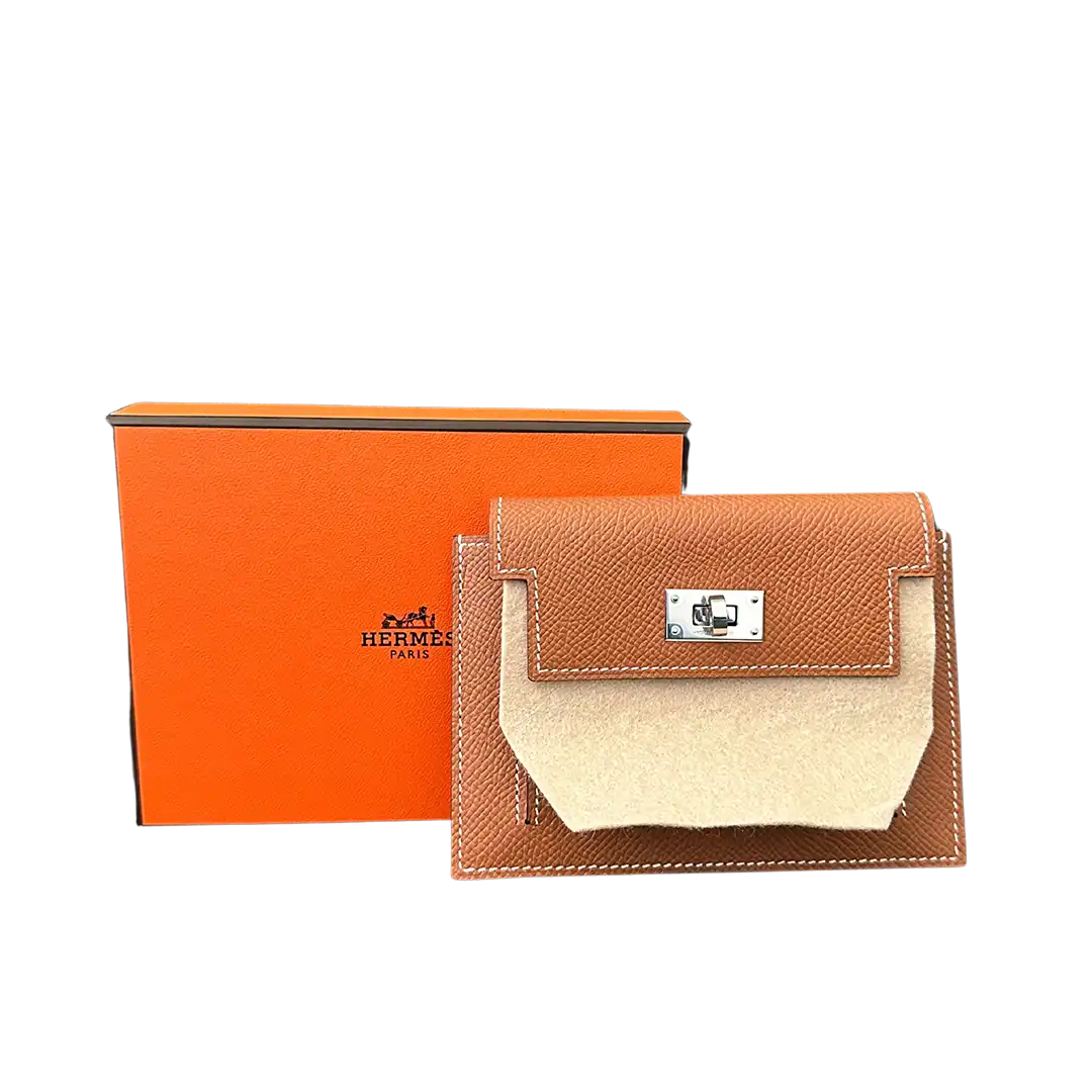 Hermès Epsom Kelly Pocket Compact Wallet Geldbörse braun / ungetragen Hermès