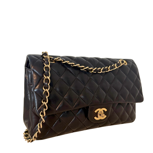Chanel Vintage Timeless Double Flap Bag Medium schwarz / sehr gut Chanel