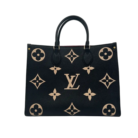 Louis Vuitton onthego MM M45495 Monogram Empreinte Leder schwarz beige / sehr gut Louis Vuitton